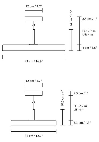 Kremowa lampa wisząca LED z metalowym kloszem ø 31 cm Asteria Mini – UMAGE