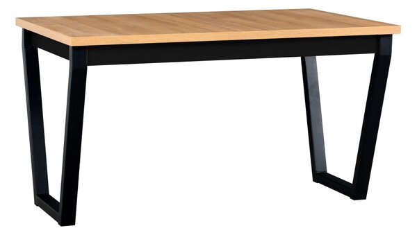 Stół rozkładany loftowy do salonu jadalni 140/180x80 IKON 2 Czarny/Dąb Artisan