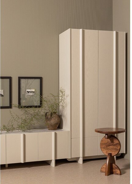 Kremowa szafka modułowa z litego drewna sosnowego 101x210 cm Basu – WOOOD