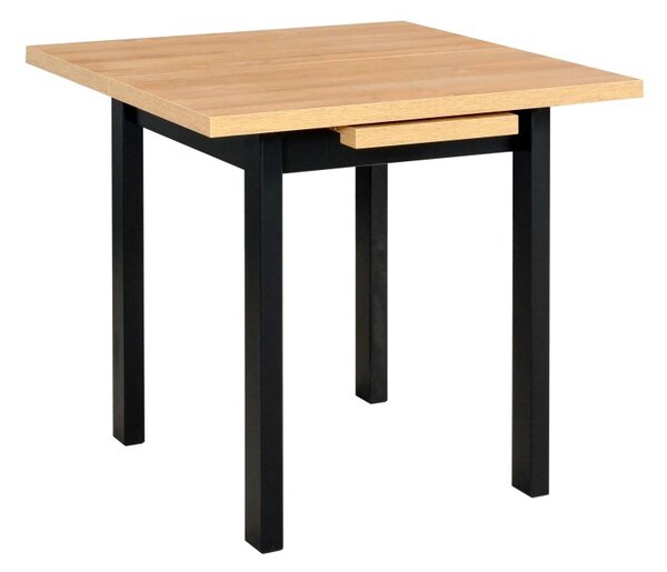 Kwadratowy stół rozkładany do kuchni jadalni 80/110x80 MAX 7 Czarny/Dąb Grandson