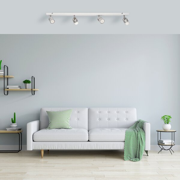 Lampa metalowa na listwie poczwórna biało- chromowa TUBSSON R-L 1166/4 WT+CH