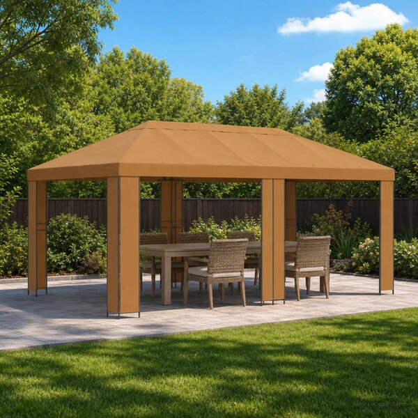 Altana ogrodowa 6 x 3 m Beżowy Poliester i Stal 190 gsm
