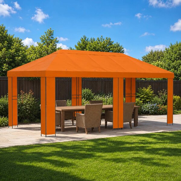 Altana ogrodowa 6 x 3 m pomarańczowy Poliester i Stal 190 gsm