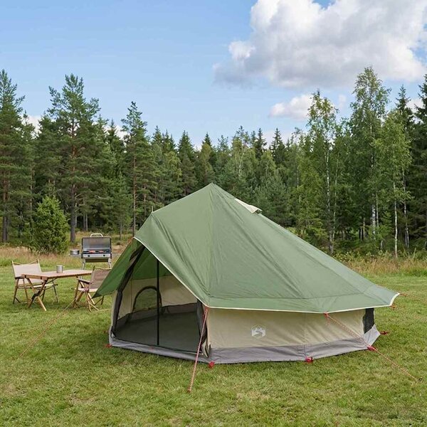 Namiot Tipi 18-osobowy zielony Poliester i Stal