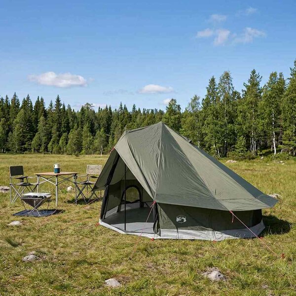 Namiot Tipi 18-osobowy Zielony wojskowy Poliester i Stal