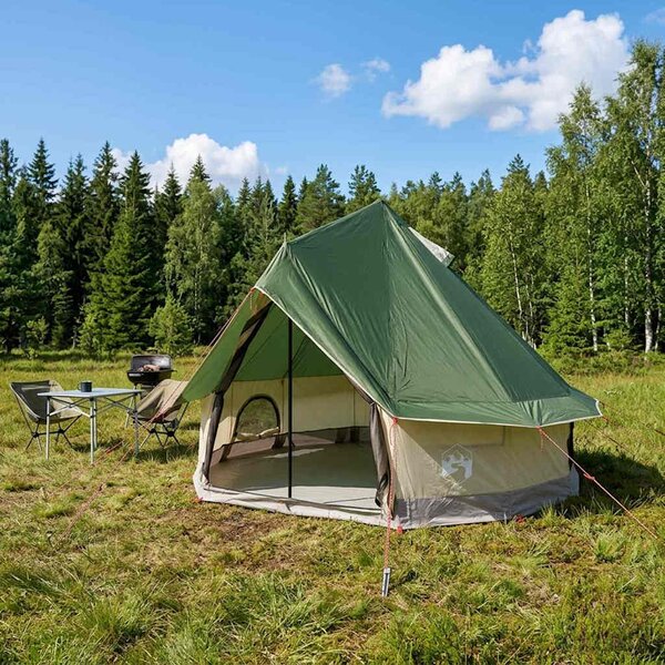 Namiot Tipi 4-osobowy zielony Poliester i Stal