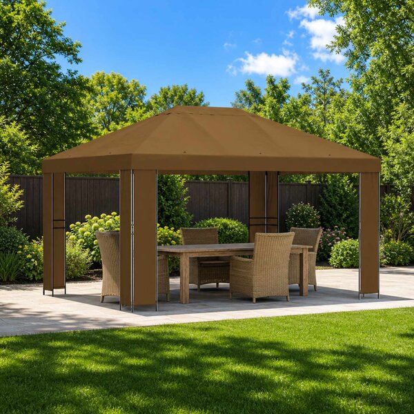 Altana 4 × 3 m Ciemnoszary Poliester i Stal 190 gsm