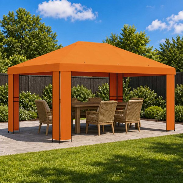 Altana 4 × 3 m pomarańczowy Poliester i Stal 190 gsm