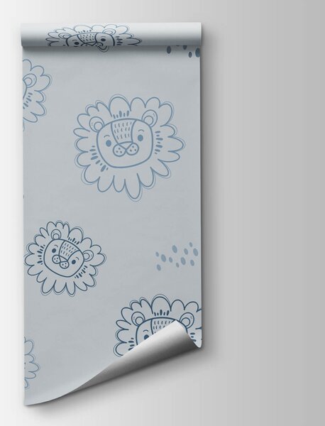 Fototapeta Wzór z niebieskimi lwami, Fototapety Dziecięce, Popularne Fototapety, t00664v1 - Tapeko.pl