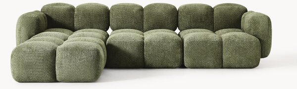 Sofa modułowa Teddy-Bouclé z pufem Tayla (4-osobowa)