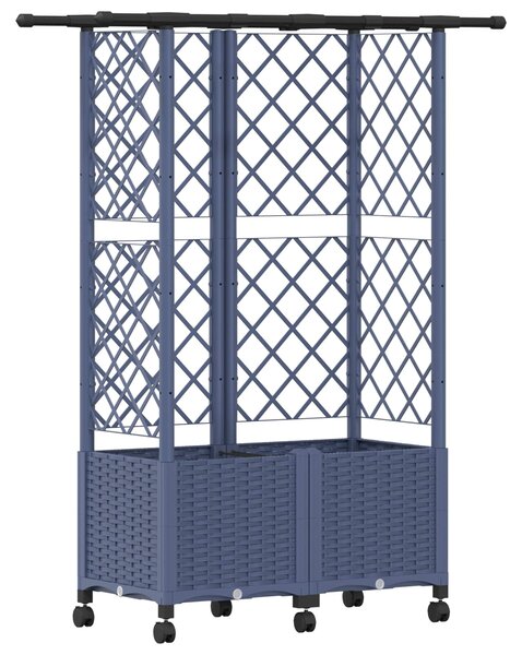 Podniesione łóżko z kratką i dachem Szary 124 x 40 x 142 cm PP