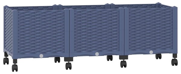 Donica ogrodowa na kółkach Niebiesko-szary 120 x 40 x 48 cm PP