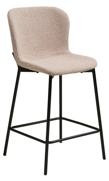 Beżowy tapicerowany hoker (wysokość siedziska 65 cm) Maceda – House Nordic