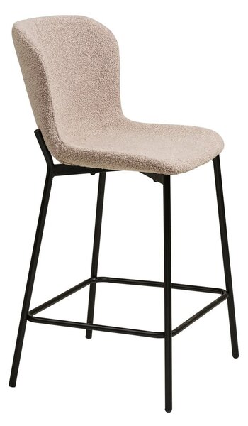 Beżowy tapicerowany hoker (wysokość siedziska 65 cm) Maceda – House Nordic