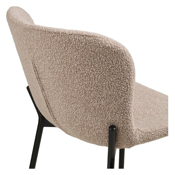 Beżowy tapicerowany hoker (wysokość siedziska 65 cm) Maceda – House Nordic