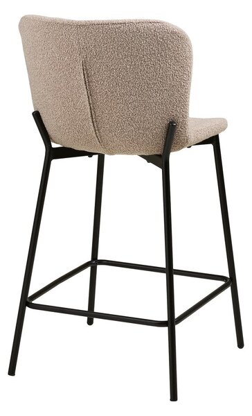 Beżowy tapicerowany hoker (wysokość siedziska 65 cm) Maceda – House Nordic