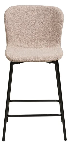 Beżowy tapicerowany hoker (wysokość siedziska 65 cm) Maceda – House Nordic