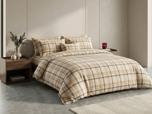Pościel z mikropluszu PLAID kremowa Rozmiar pościeli: 2 szt 70 x 90 cm | 200 x 220 cm