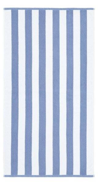 Biały/niebieski bawełniany ręcznik kąpielowy 90x140 cm Stripe Jacquard – Bianca