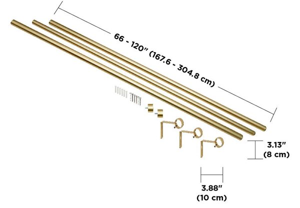 Stalowy regulowany karnisz 168 - 305 cm Cappa – Umbra