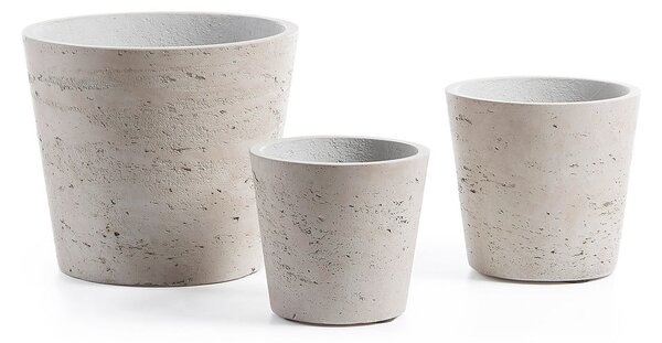 Betonowe doniczki zestaw 3 szt. ø 23,5 cm Low – Kave Home