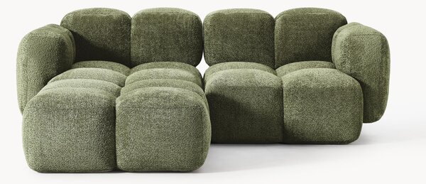 Sofa modułowa Teddy-Bouclé z pufem Tayla (3-osobowa)