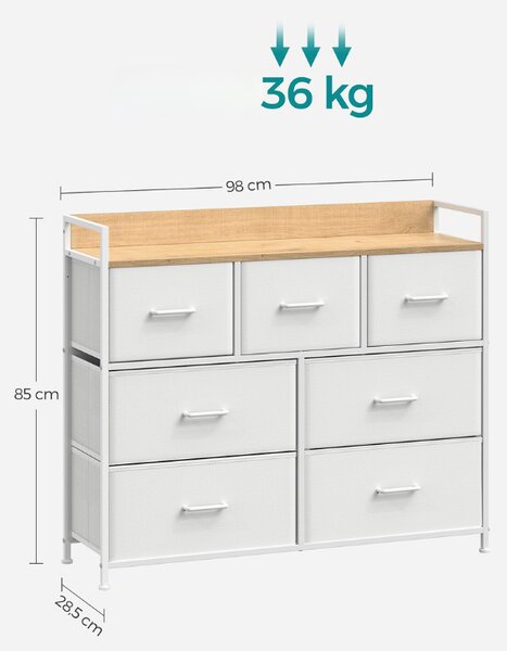 Komoda z szufladami FLEXIRO 98x85 cm, dąb/biała