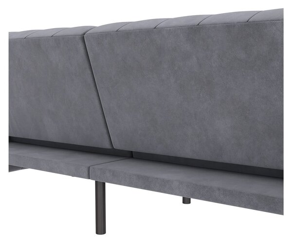 Ciemnoszara aksamitna rozkładana sofa 236 cm Felix – Støraa