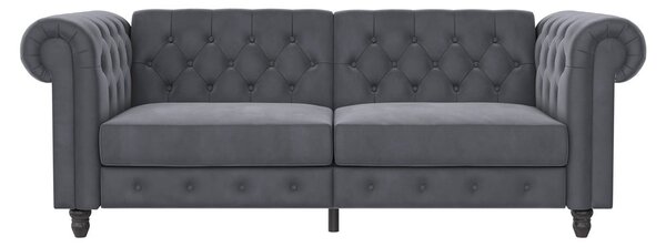 Ciemnoszara aksamitna rozkładana sofa 236 cm Felix – Støraa