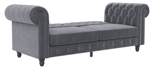 Ciemnoszara aksamitna rozkładana sofa 236 cm Felix – Støraa