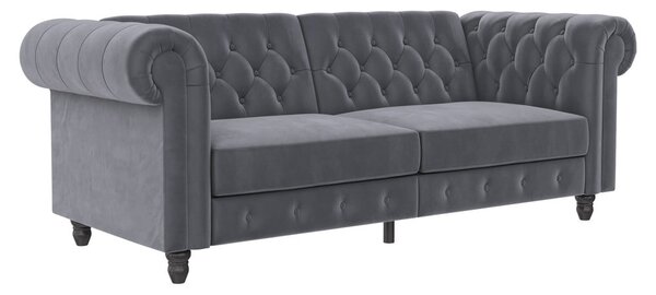 Ciemnoszara aksamitna rozkładana sofa 236 cm Felix – Støraa