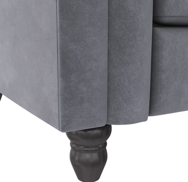 Ciemnoszara aksamitna rozkładana sofa 236 cm Felix – Støraa