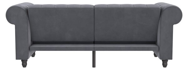 Ciemnoszara aksamitna rozkładana sofa 236 cm Felix – Støraa