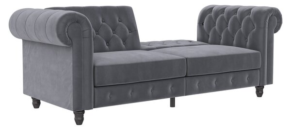 Ciemnoszara aksamitna rozkładana sofa 236 cm Felix – Støraa
