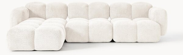 Sofa modułowa Teddy-Bouclé z pufem Tayla (4-osobowa)