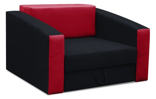 Czarno-czerwony fotel amerykanka Dorilla 18XW8-T48