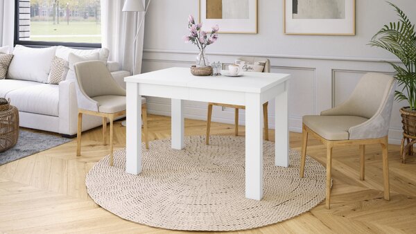 FONTE Biały Mat - KLASYCZNY STÓŁ KUCHENNY/DO SALONU ROZKŁADANY DO 130 lub 155 cm!