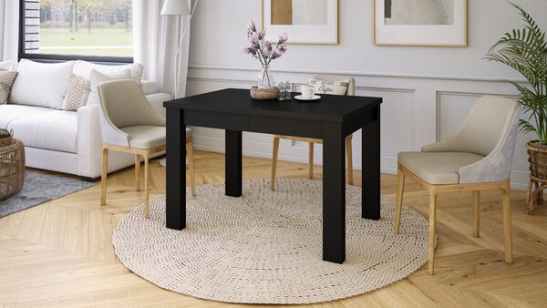 FONTE Czarny Mat - KLASYCZNY STÓŁ KUCHENNY/DO SALONU ROZKŁADANY DO 130 lub 155 cm!