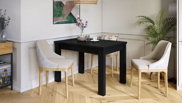 FONTE Czarny Mat - KLASYCZNY STÓŁ KUCHENNY/DO SALONU ROZKŁADANY DO 130 lub 155 cm!