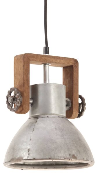 Industrialna lampa wisząca, 25 W, srebrna, okrągła, 19 cm, E27