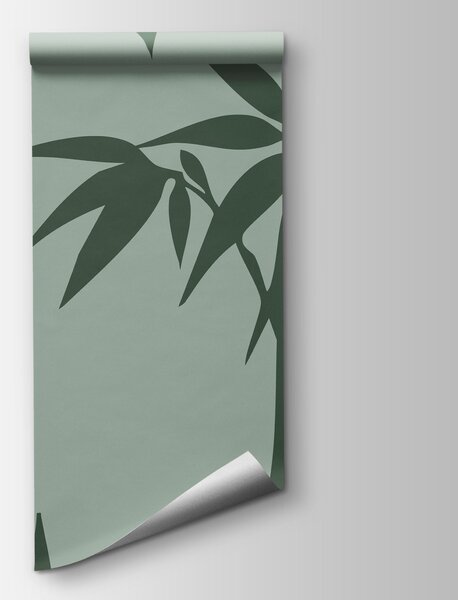 Fototapeta Zielone liście bambusa na szarym tle, Fototapety Natura, Popularne Fototapety, t00724v1 - Tapeko.pl