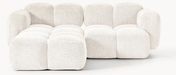 Sofa modułowa Teddy-Bouclé z pufem Tayla (3-osobowa)