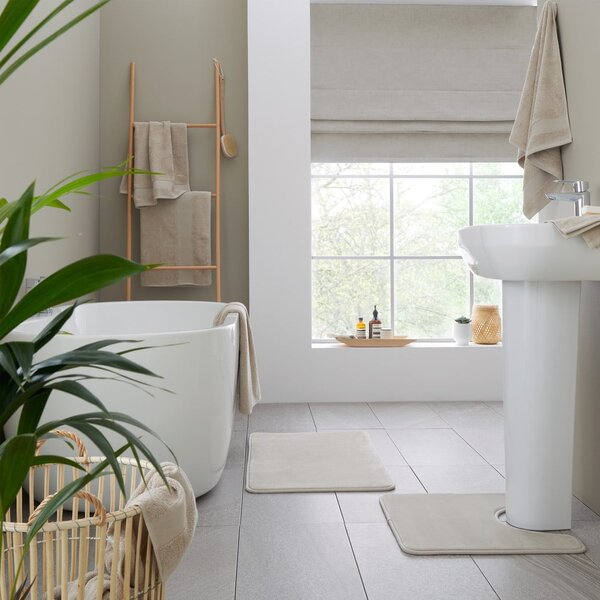 Beżowy bawełniany ręcznik kąpielowy frotte 70x120 cm Anti-Bacterial – Catherine Lansfield