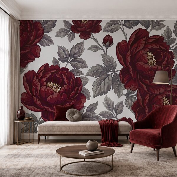 Fototapeta - Elegancki kwiatowy wzór w intensywnych kolorach, Fototapety Kwiaty, Popularne Fototapety, t00728 - Tapeko.pl