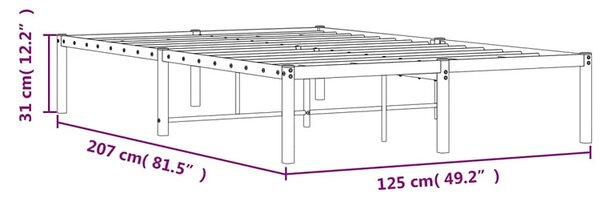 Czarne Metalowe Łóżko 120X200 Cm C5-T76