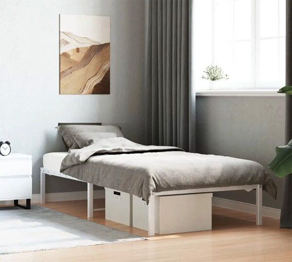 Łóżko jednoosobowe biały metal 90x200 cm L7-Z64