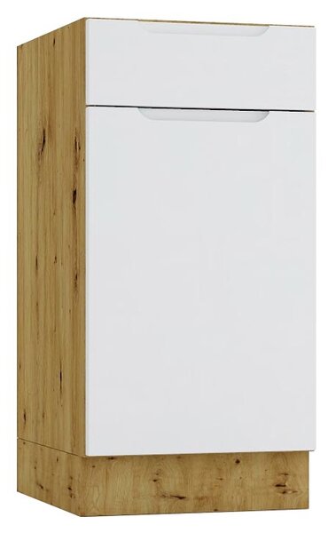 Szafka dolna z szufladą 40 cm dąb artisan + szary K6-A97
