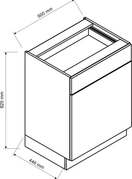 Szafka dolna z szufladą 60 cm dąb artisan + czarny E2-G85