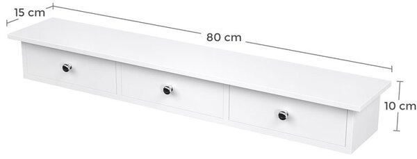Biała półka wisząca z 3 szufladami T0-F26