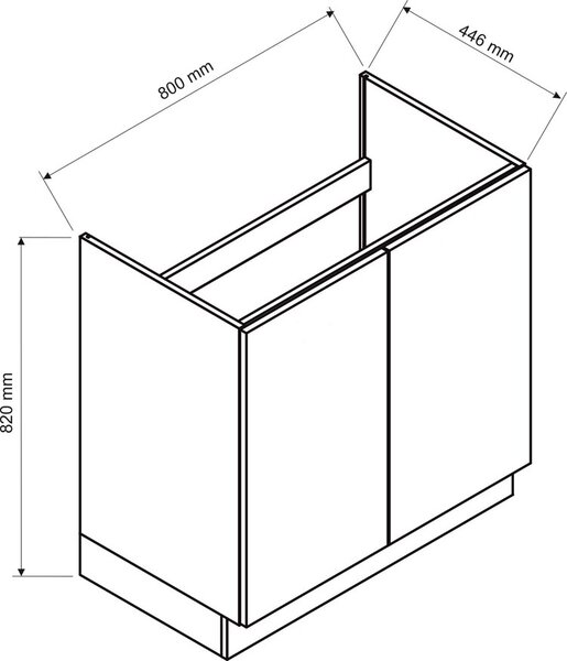 Szafka pod zlew 80 cm dąb artisan + szary d1 E0-T05